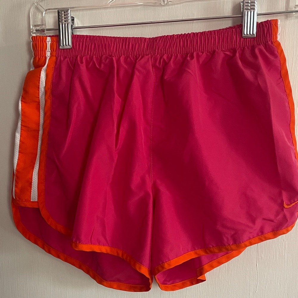 Nike Women's Pink and Orange Athletic Shorts